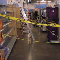for store convenience and customer safety, all work areas were cordoned off