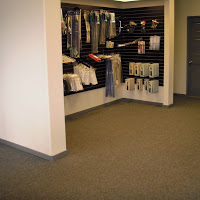 texture, paint, new carpet in retail space